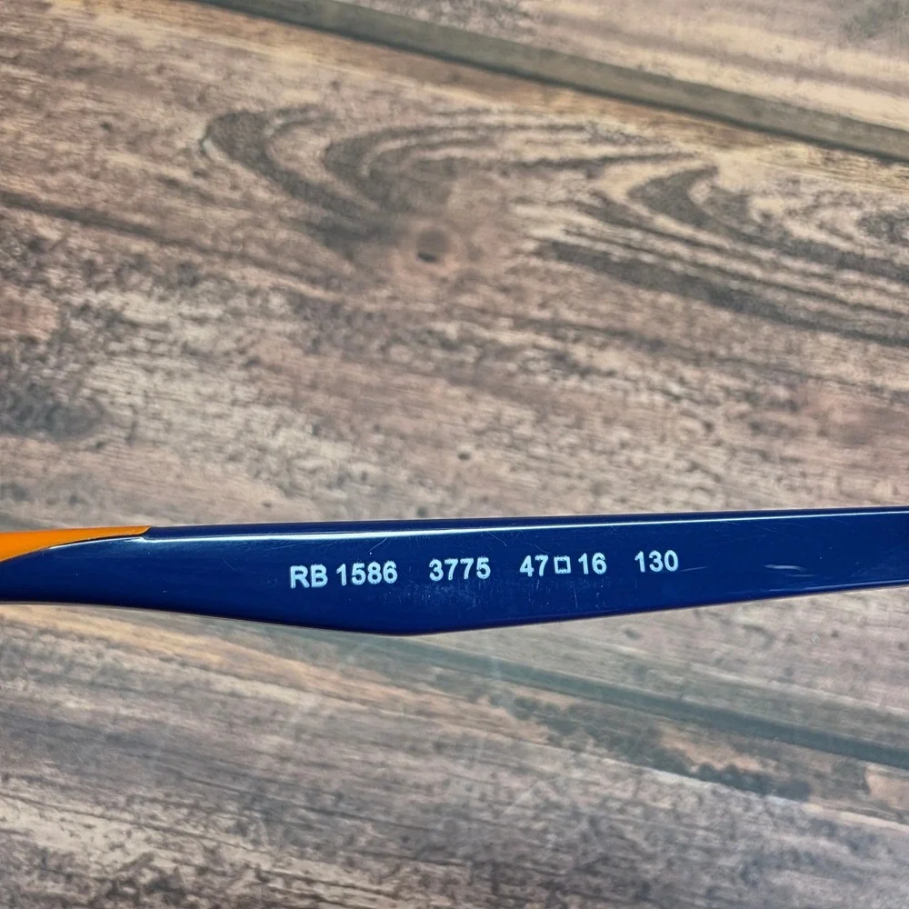 Ray-Ban RB 1586 3775 Blue Orange Cat Eye Eyeglass Frames 47-16-130